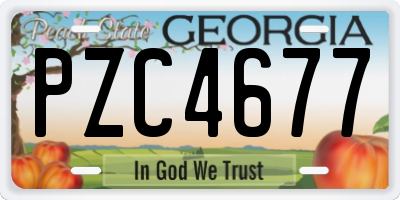 GA license plate PZC4677