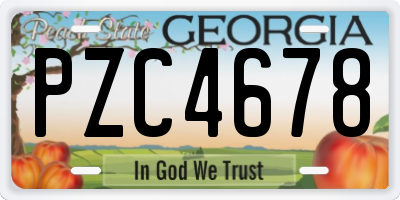 GA license plate PZC4678