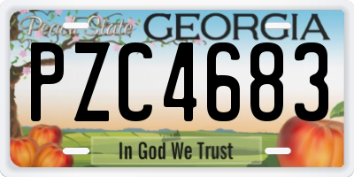 GA license plate PZC4683