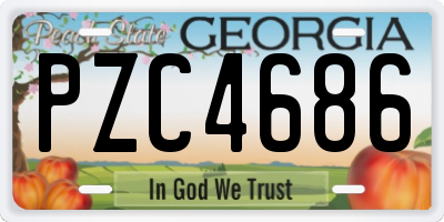 GA license plate PZC4686
