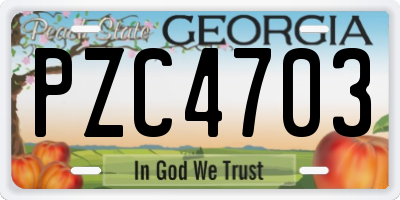 GA license plate PZC4703