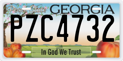 GA license plate PZC4732