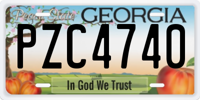 GA license plate PZC4740