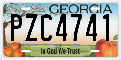 GA license plate PZC4741