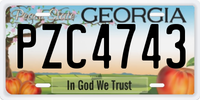 GA license plate PZC4743