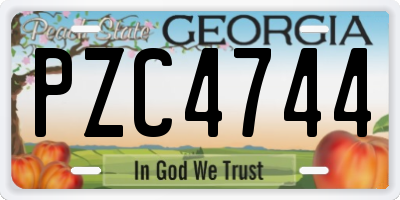 GA license plate PZC4744