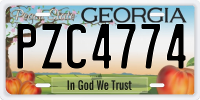 GA license plate PZC4774
