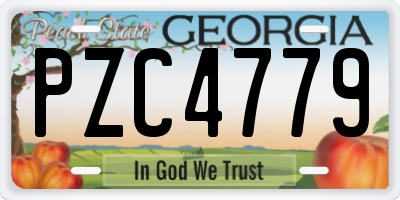 GA license plate PZC4779