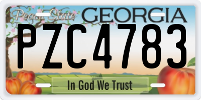 GA license plate PZC4783