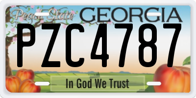 GA license plate PZC4787