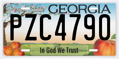 GA license plate PZC4790