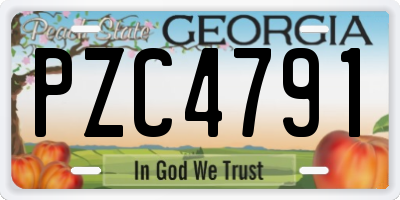 GA license plate PZC4791