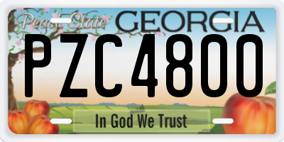 GA license plate PZC4800
