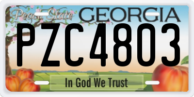 GA license plate PZC4803