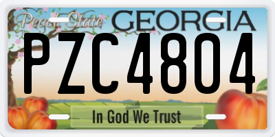 GA license plate PZC4804
