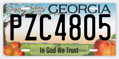 GA license plate PZC4805