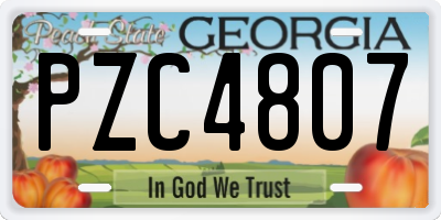GA license plate PZC4807