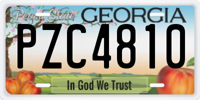 GA license plate PZC4810