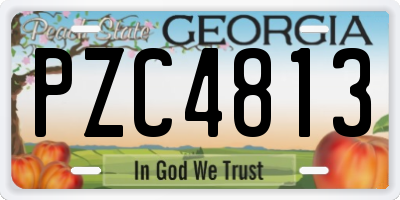 GA license plate PZC4813