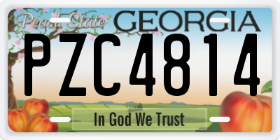 GA license plate PZC4814