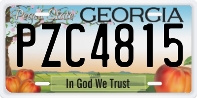 GA license plate PZC4815