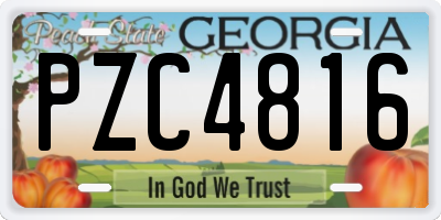 GA license plate PZC4816