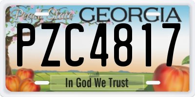 GA license plate PZC4817