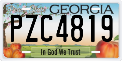 GA license plate PZC4819
