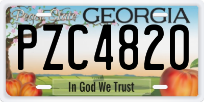 GA license plate PZC4820