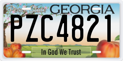 GA license plate PZC4821