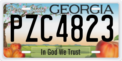 GA license plate PZC4823