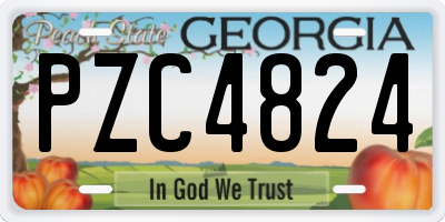 GA license plate PZC4824