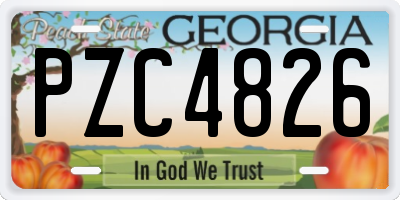 GA license plate PZC4826