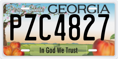 GA license plate PZC4827