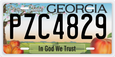 GA license plate PZC4829