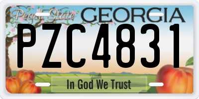 GA license plate PZC4831