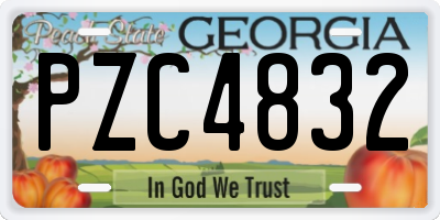 GA license plate PZC4832