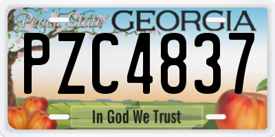 GA license plate PZC4837
