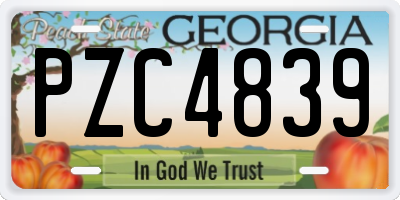 GA license plate PZC4839