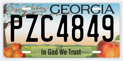 GA license plate PZC4849