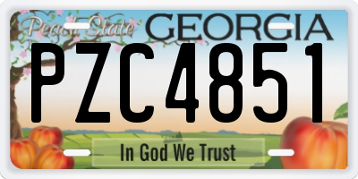 GA license plate PZC4851