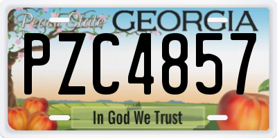 GA license plate PZC4857