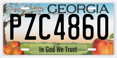GA license plate PZC4860
