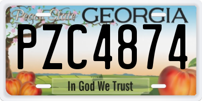 GA license plate PZC4874