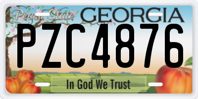 GA license plate PZC4876