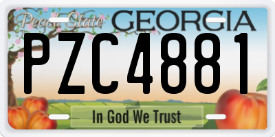 GA license plate PZC4881