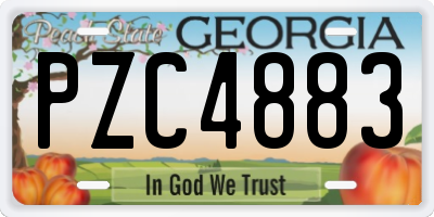 GA license plate PZC4883