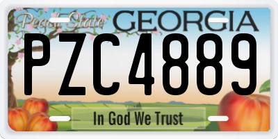 GA license plate PZC4889