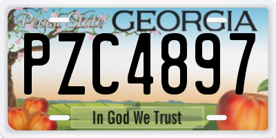 GA license plate PZC4897