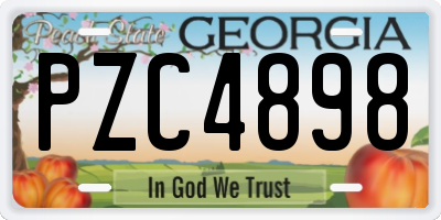 GA license plate PZC4898
